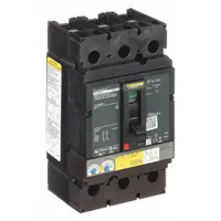 Molded case circuit breaker rated 250 A with a maximum interrupting rating of 100 kA at 240 V AC. Features instantaneous trip mechanism, line/load lug terminals, and ABC phase connection. Designed for motor circuit protection in industrial branch circuits requiring high fault-current interruption