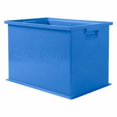 SSI SCHAEFER 19 in x 13 in x 12 in Stacking Capable Blue Plastic - Solid Straight-Wall Containers