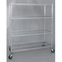 APPROVED VENDOR Wire Shelving Unit: 18 in x 48 in x 69 in, Dry, Split Sleeve, 4 Shelves, Silver