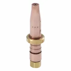 Size 3 cutting tip for handheld torch use with acetylene. Designed for general purpose oxy-fuel cutting of mild steel from 1 1/2 in to 2 in thickness. Suitable for fabrication, maintenance, and repair applications.