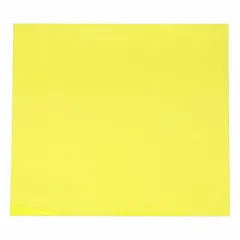 Yellow polyester label measuring 9 inches wide by 10 inches high. Polyester material provides resistance to chemicals, abrasion, and weather for industrial identification and marking applications such as asset tagging, safety signage, and equipment labeling.