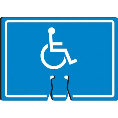 ACCUFORM Traffic Cone Sign: Wheelchair, 10 in Ht, Plastic, 14 in Wd - Signs for Traffic Cones