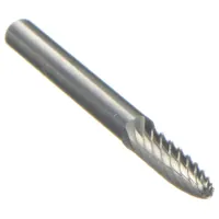 This single-cut ball-nosed tree bur features a 1/8" x 1/2" head and a 1/8" shank. The SF-42 geometry and single-cut design enable fast material removal on ferrous and non-ferrous metals. It is used for deburring, shaping, and finishing metal parts in industrial metalworking applications