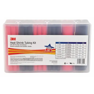 3M EPS300-1/2 TO 1-BLACK&RED-5-42 PC KITS Heat Shrink Tubing Kit - Heat Shrink Tubing Assortment Kits