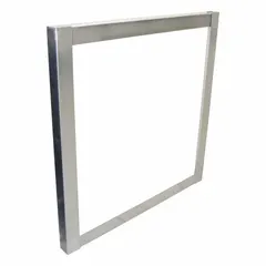 Aluminum mounting bracket with gray finish, measuring 24 1/4 inches in length and 2 inches in width. Used to support and route exhaust ducts or pipes through walls in HVAC and ventilation systems.