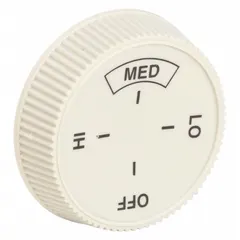 Replacement knob for HVACR equipment such as commercial refrigeration, air handlers, and control panels. Designed for panel-mount applications with standard shafts, it provides a secure grip for adjusting valves, switches, or dampers.