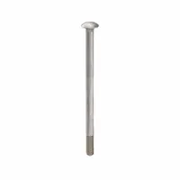 This 18-8 stainless steel carriage bolt features a square neck that prevents rotation during tightening, making it suitable for fastening metal to wood or metal to metal in industrial assemblies. Thread size is 1/4"-20, length is 4-1/2 inches, plain finish. Supplied in a 50-pack