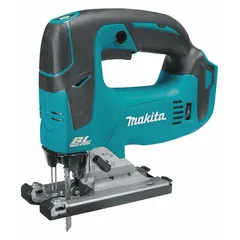 Brushless cordless jigsaw with top handle design. Accepts T-Shank blades. Features straight stroke mode and maximum stroke rate of 3,500 strokes per minute. Suitable for cutting wood, metal, plastic, and other materials in construction, cabinetry, and remodeling applications.