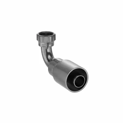 Parker 90° Elbow Hydraulic Hose Fitting, ORS x Crimp, -20 Dash, 0.511"-27 Thread - Parker Crimp Hydraulic Hose Fittings with ORS Connection