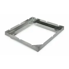 Galvanized steel roof-curb adapter that adapts a 26-inch fan base to fit a 24-inch roof curb. Designed for upblast fans in ventilation systems. Includes (8) 1/4-20 x 3/4 bolts for installation.