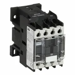 This non-reversing IEC contactor from Dayton features 4 poles with 2 normally open and 2 normally closed contacts. Rated at 9 A with a 120V AC coil, it is suited for switching electrical loads in motor control and automation systems. The contactor does not include integrated surge suppression.