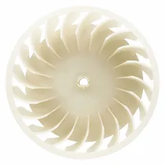 OEM replacement blower wheel for Whirlpool dryers. Ensures proper airflow during drying cycles. Used in residential and commercial laundry equipment.