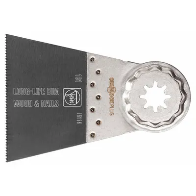 FEIN Oscillating Tool Blade: 2 9/16 in Blade Wd, 3 13/16 in Overall Lg, Log Cutting - Starlock Plus Mounted Blades