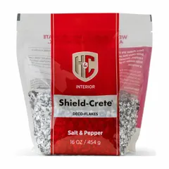 H&C Floor Chips are an oil-based anti-slip additive for interior floors. The black/gray/white chips are mixed into paint or coating to create a textured, slip-resistant surface. Coverage area is 250 lb/sq ft. Supplied in a 16 oz container.