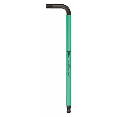 WERA Hex Key: 1 Ball Ends, 1/4 in Tip Size, SAE, Long, Alloy Steel, Black Oxide - L-Shaped Hex Keys