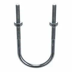 This U-bolt is designed for securing 2-inch pipe, conduit, or tubing to structural supports. It features a 5/16-18 thread size and a 5-5/8-inch inside height. Constructed from steel with a zinc-plated finish, it is suited for industrial piping systems, plumbing, HVAC, and material handling applications.