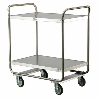 LAKESIDE Tubular Utility Cart, 2 Shelves, 40 5/8 in Overall Height - Open Stainless Steel Carts