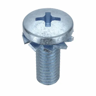 SEMS #10-24 x 1/2 in Machine Screw with External Tooth Lock Washer - Machine Screws with External Tooth Lock Washers