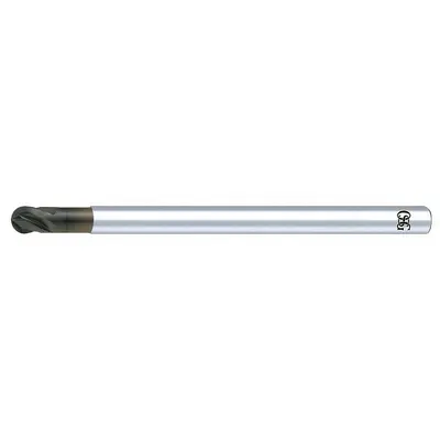 OSG Ball End Mill: Carbide, Diamond Coated, 4 Flute, 1/8" Mill Dia, 1/8" LOC - Reduced-Neck Carbide Ball End Mills for Graphite & Carbon Fiber