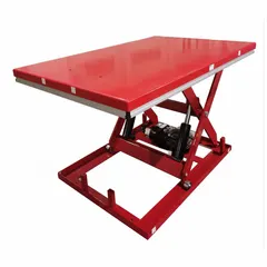This fixed-top electric lift table from Dayton has a 4000 lb load capacity, 43 in maximum lifting height, and 72 in platform length. It uses a hydraulic lifting mechanism and operates on 460V AC power. Typical applications include material handling, assembly line feeding, and work positioning in industrial and warehouse settings.