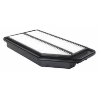Rectangular panel engine air filter with an overall length of 11 29/32 in. Designed for use in Honda buses to trap airborne contaminants and protect the engine. Suitable for fleet and commercial transport applications