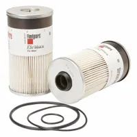 Cartridge fuel filter for diesel engines, with plastic media material. Inside diameter 5/8 in, outside diameter 3 13/16 in. Compatible with Peterbilt vehicles. Cross-references to Baldwin PF7748