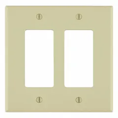 This 2-gang, midsize wall plate is designed to cover and protect duplex electrical outlets. Constructed from nylon in an ivory finish, it fits standard residential and commercial outlet boxes. Suitable for general-purpose use in dry indoor locations.