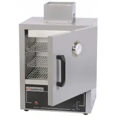 Mechanical forced-air convection oven with 2.86 cu ft capacity, 1,600 W power, and 115V AC input. Maximum temperature 232°C with ±1% accuracy and ±6°C uniformity at 300°C. Includes 2 shelves. Suitable for drying, heating, and testing materials in laboratory and industrial applications.
