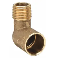 This low-lead bronze elbow connects 3/4 in CTS copper tube to 1/2 in male pipe thread. Cup x MNPT configuration for sweat (solder) installation. Suitable for potable water and hydronic heating systems