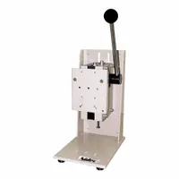 Manual lever-operated test stand for force measurement. Compatible with NIDEC-SHIMPO FGE, FGV, and MF series force gauges. Provides a stable platform for applying consistent force in quality control and production testing