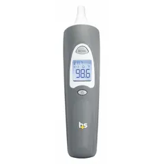 Infrared digital thermometer for ear temperature measurement. Provides readout in degrees Fahrenheit within 3 seconds. Includes 30 disposable probe covers. Backed by a 3-year limited warranty.