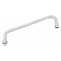 T&S BRASS Spout: Spout, Double-Bend, Swivel Spout, Brass, Chrome, 26.3 gpm Flow Rate, Laminar (MPN 062X)