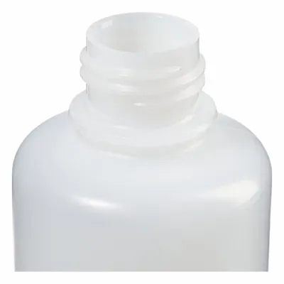 NALGENE Economy Bottle: HDPE, 4 fl oz, 125 mL, Natural, 24-415 mm Screw Closure Size - HDPE Narrow Mouth Round Lab Bottles