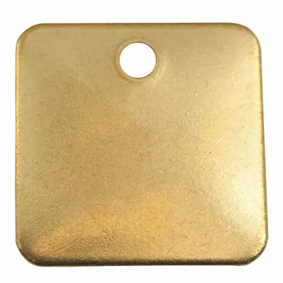 C.H. HANSON Blank Tag: Brass, Brass, 0.04 in Thick, Square, 1 1/2 in x 1 1/2 in - General Purpose Blank Valve Tags