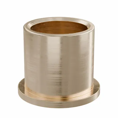 OILITE Flanged Sleeve Bearing: Bronze, SAE 841, 1 in Bore, 1 1/4 in OD, 1 1/4 in Lg - Lubricated General Purpose Metallic Flanged Sleeve Bearings