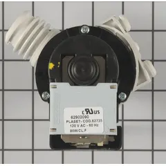 OEM replacement drain pump for Whirlpool washing machines and dryers. Removes water during the drain cycle to ensure proper operation. Suitable for use in residential and commercial laundry equipment.