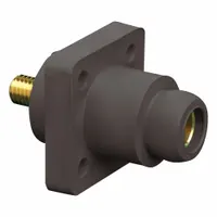 Single Pole Receptacle: Black, Straight Ball Nose Mating, Threaded Stud Termination, 600V AC/600V DC (MPN 18R22-UE)