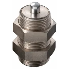 Steel industrial shock absorber with a force rating of 23.5 N. Used to decelerate moving loads and absorb kinetic energy in automation, packaging, and material handling equipment. Provides controlled damping to protect machinery from impact damage.