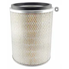 Round/oval engine air filter with axial seal. Inside diameter 7/8 in. Compatible with GMC buses. Provides intake filtration for engines in fleet and vehicle maintenance applications.