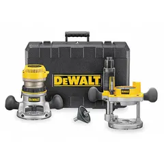 This mid-size corded router from DEWALT features a 1.75 hp motor with a fixed speed of 24,500 RPM. It includes both fixed and plunge bases for versatility in woodworking tasks such as edge profiling, grooving, and joinery. The standard double grip provides control during operation.