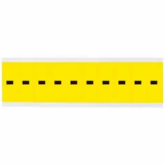 Individual character, black dash on white background, Gothic font, non-reflective, for indoor use only. Die-cut, 2-inch character height, not self-spacing or aligning. Suitable for labeling equipment panels, bins, and signage.
