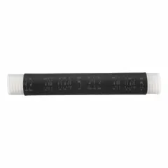 This cold shrink tubing is made from black EPDM rubber and is used for insulating and protecting electrical connections, splices, and terminations. It has an inner diameter of 0.82 inches before shrinking and 0.1 inches after shrinking, with an 8-inch length. The EPDM material provides resistance to moisture and UV, making it suitable for outdoor and underground cable applications.