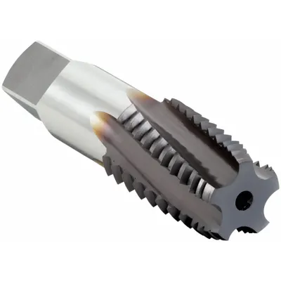 OSG Pipe and Conduit Thread Tap: 3/8"-18 NPT, 5 Flute, Interrupted Thread - Interrupted-Thread Spiral-Flute Pipe Taps