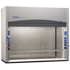 This 8 ft wide ducted fume hood is designed for perchloric acid digestion applications. It includes a drain trough and work surface. A base/stand and blower are required and sold separately.