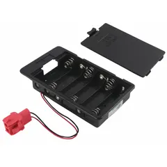 Plastic battery pack holder for sensor-activated faucets. Compatible with 3753 series. Includes universal female cap. Overall length 4 1/2 inches. Black.