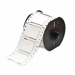 Polyolefin white matte precut sleeve label roll for wire and cable identification. Sized for 1 AWG to 0 AWG wire gauge. Compatible with Brady i3300 printer series. Provides permanent marking in electrical panels and machinery.