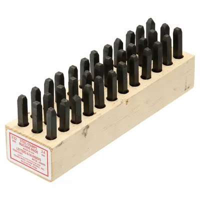 YOUNG BROS. STAMP WORKS Hand Stamp Kit: 0 thru 9 (6 doubles as 9)/Ampersand (&)/A thru Z - Sharp-Face Hand Stamps