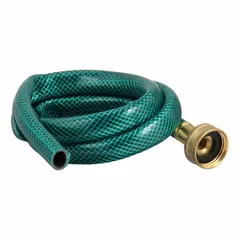 This garden hose is a replacement part for drill-driven pumps, used for transferring water in industrial, agricultural, and maintenance applications. It connects the pump to a water source or discharge point.