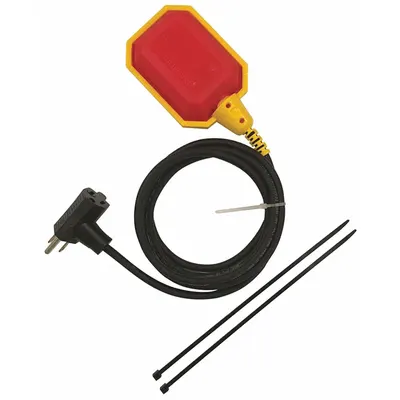SUMP ALARM Float Switch: Wide-Angle, Normally Open (Pump Down), 120V AC/230V AC, 13 A - General-Purpose Tether Float Switches