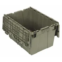 QUANTUM STORAGE SYSTEMS Attached Lid Tote: 12.5 gal, 21 3/4 in x 15 in x 12 3/4 in, Gray Body (MPN QDC2115-12)